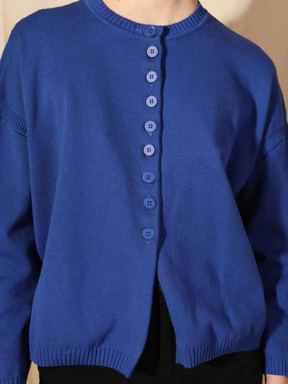 LF Markey Blue Button-Front Sweater